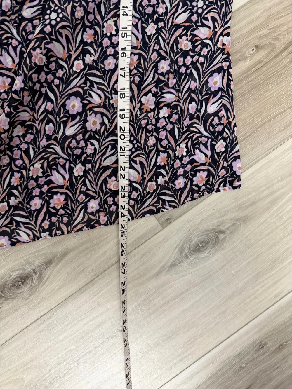 J. Crew Black Floral Ruffle-Sleeve Blouse with Pink Print Sz XL